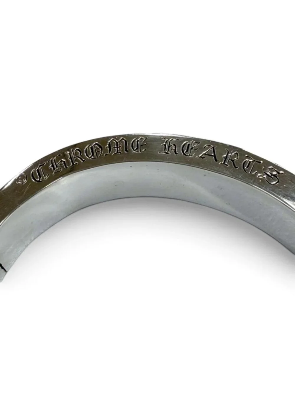 Chrome Hearts Narrow Band CH Plus Bangle CH 925 Sterling Silver Bracelet